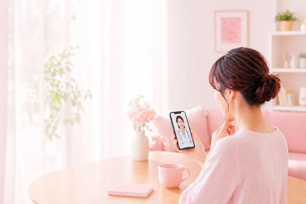 オンライン診療を受ける女性