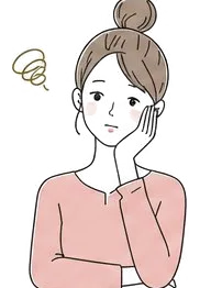 悩んでいる女性のイラスト